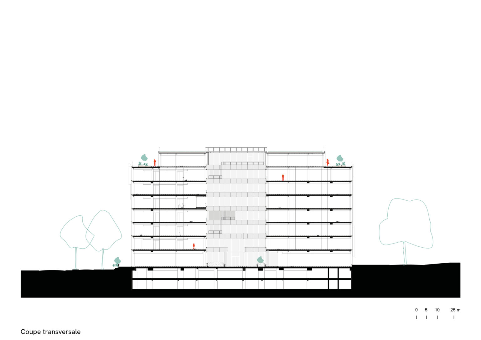 Shift, Nestlé, Issy-les-Moulineaux, interior architecture cross-section