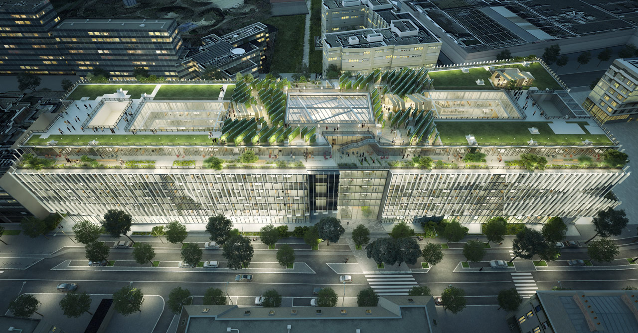 Shift, Nestlé, Issy-les-Moulineaux, façade, aerial view