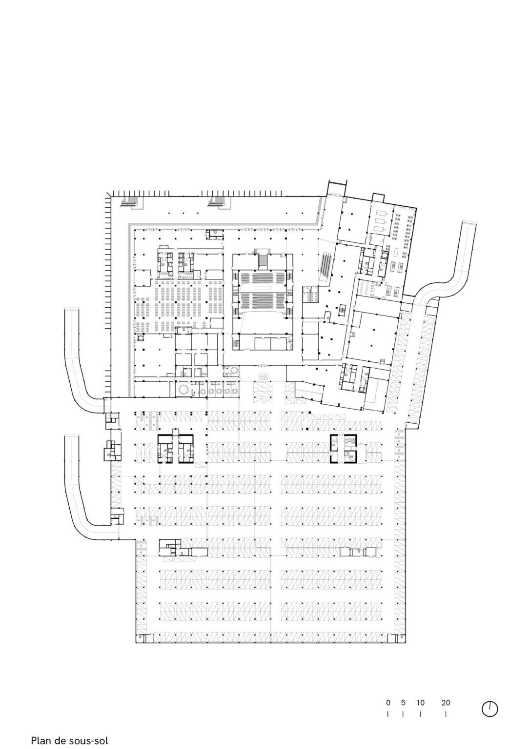 maison du citoyen, wuhan, plan sous sol