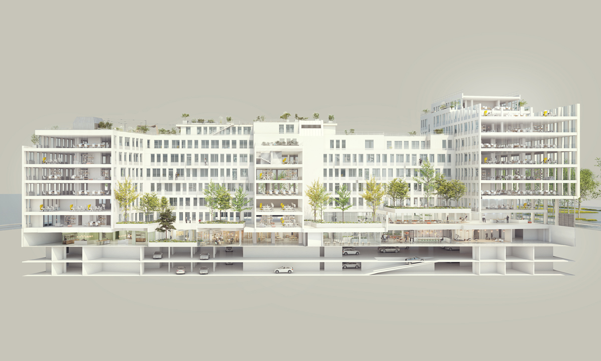 185 avenue Charles de Gaulle, Neuilly, cross-section