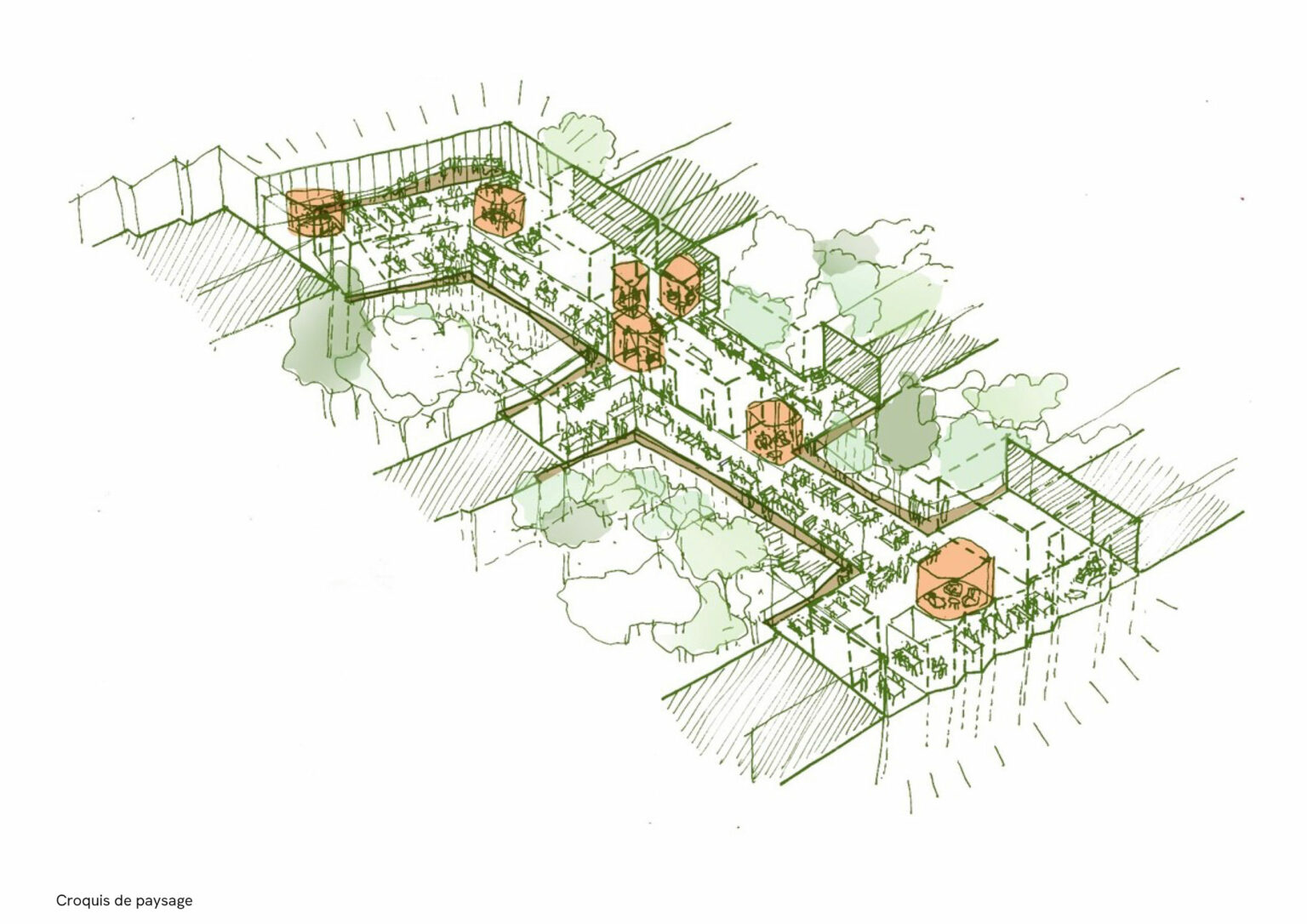 185 avenue Charles de Gaulle, Neuilly, croquis paysage