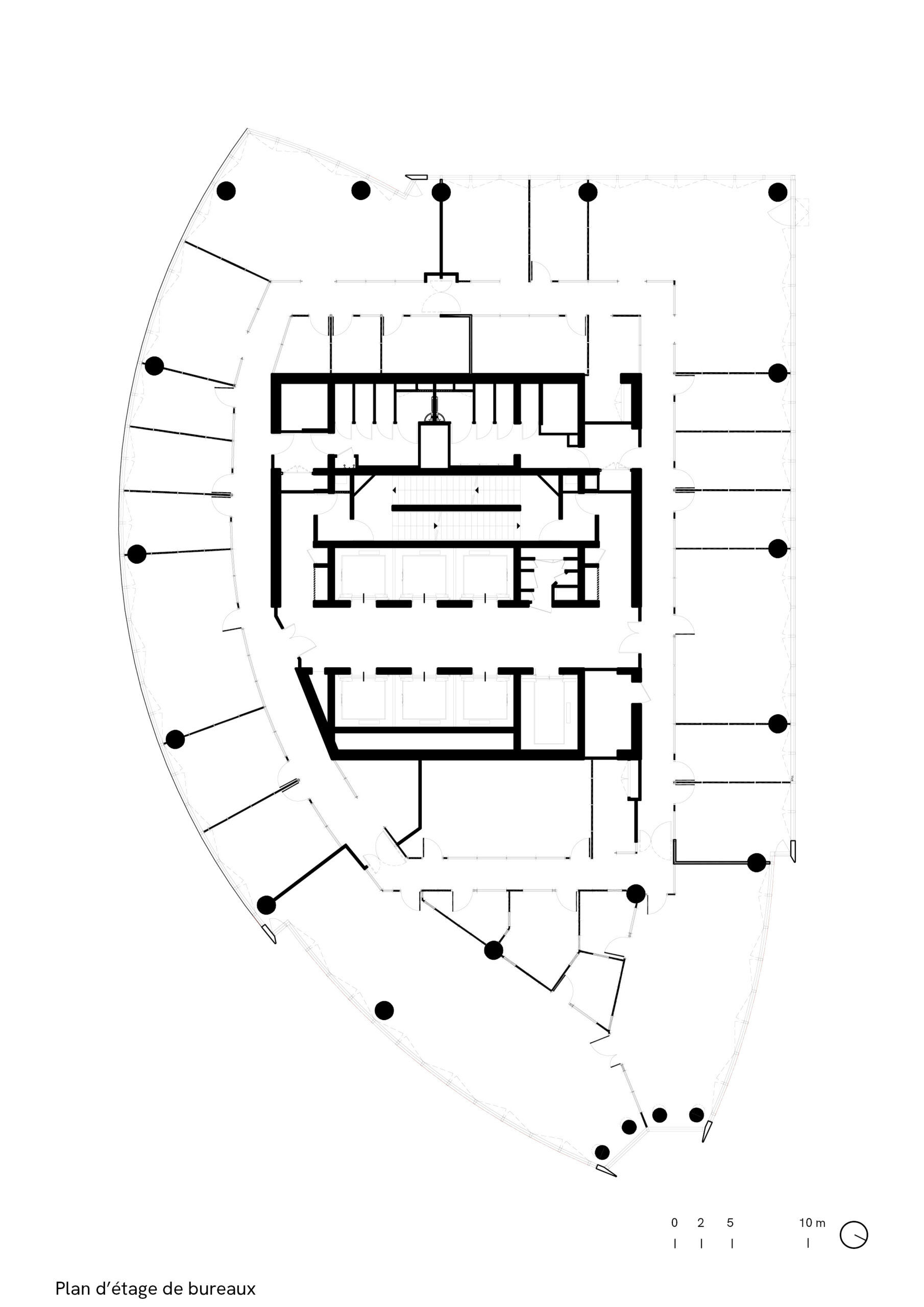 Oxygène Tower, Lyon, office level blueprint