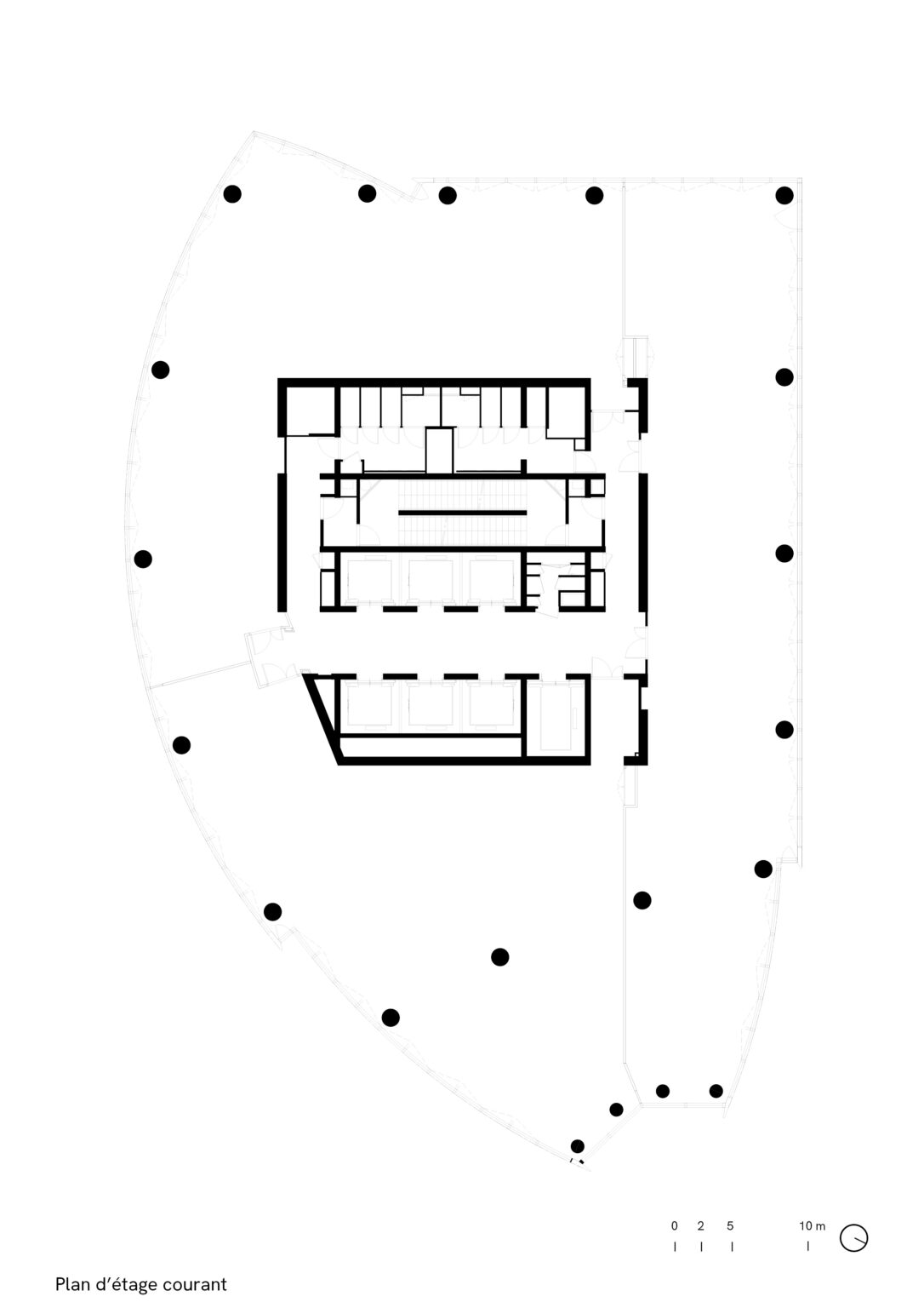 Tour Oxygene, Lyon, plan étage courant