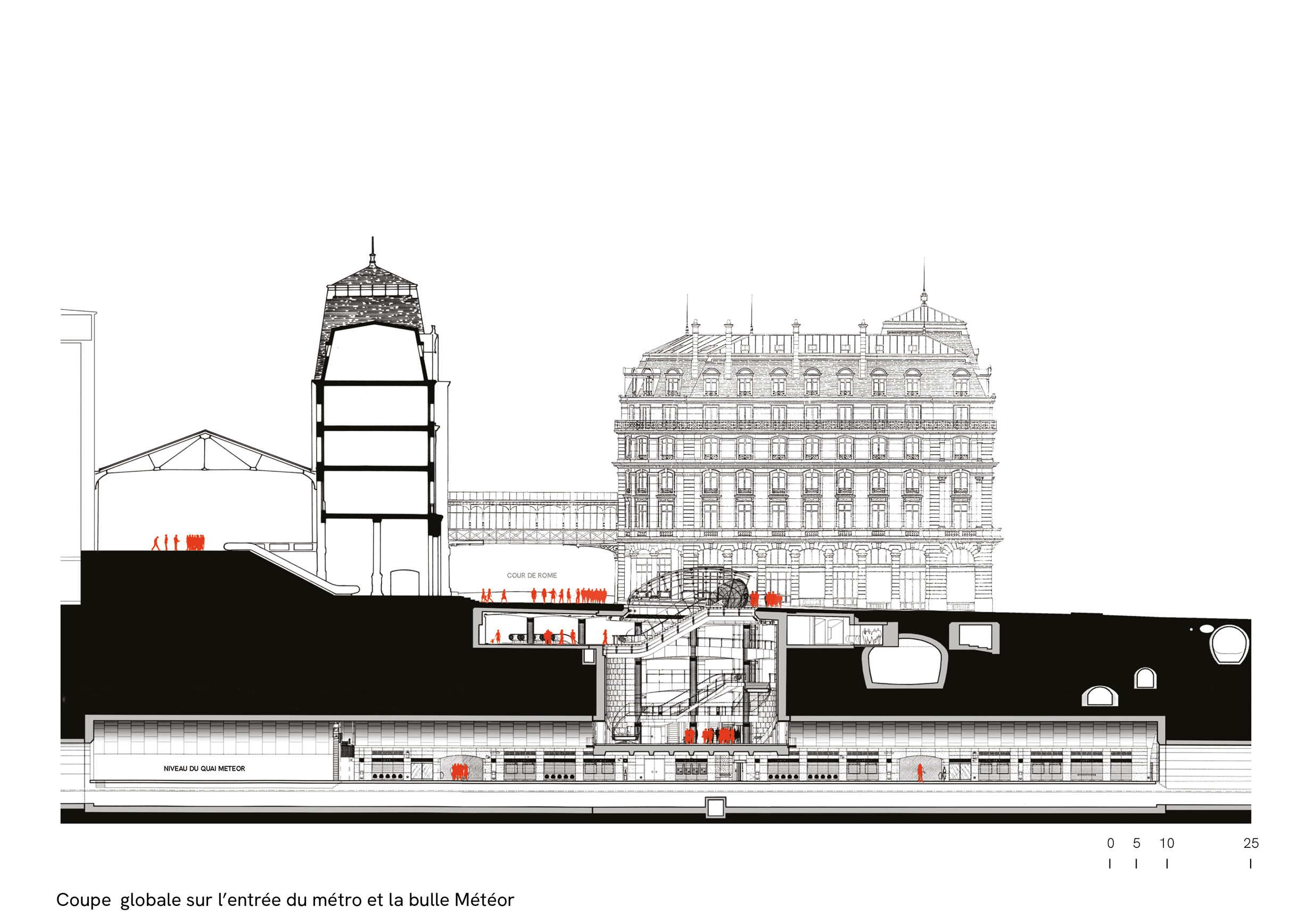 meteor saint lazare, transport, gare saint lazare, metro