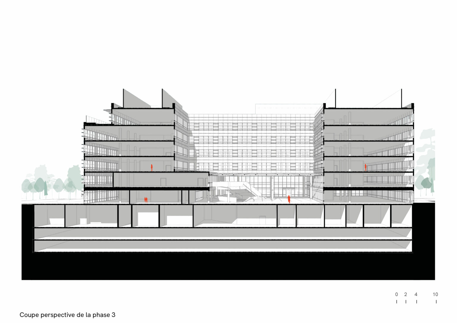 Campus Dassault Systemes, Vélizy, coupe