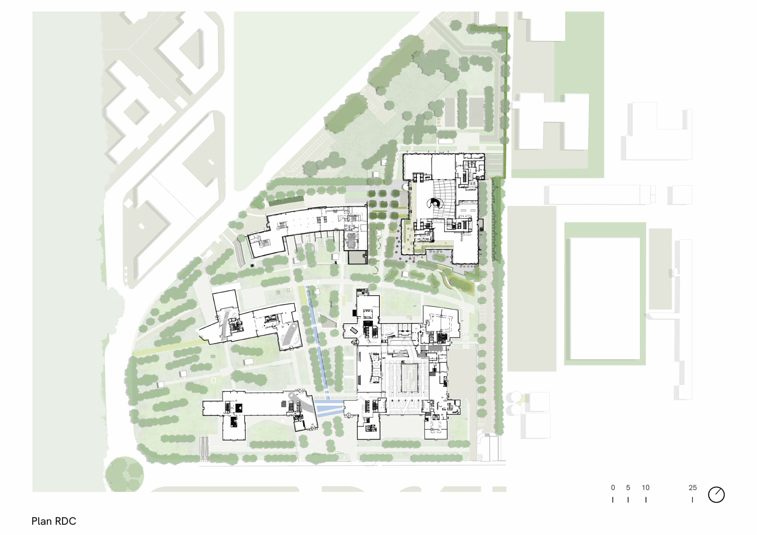 Campus Dassault Systemes, Vélizy, ground floor blueprint
