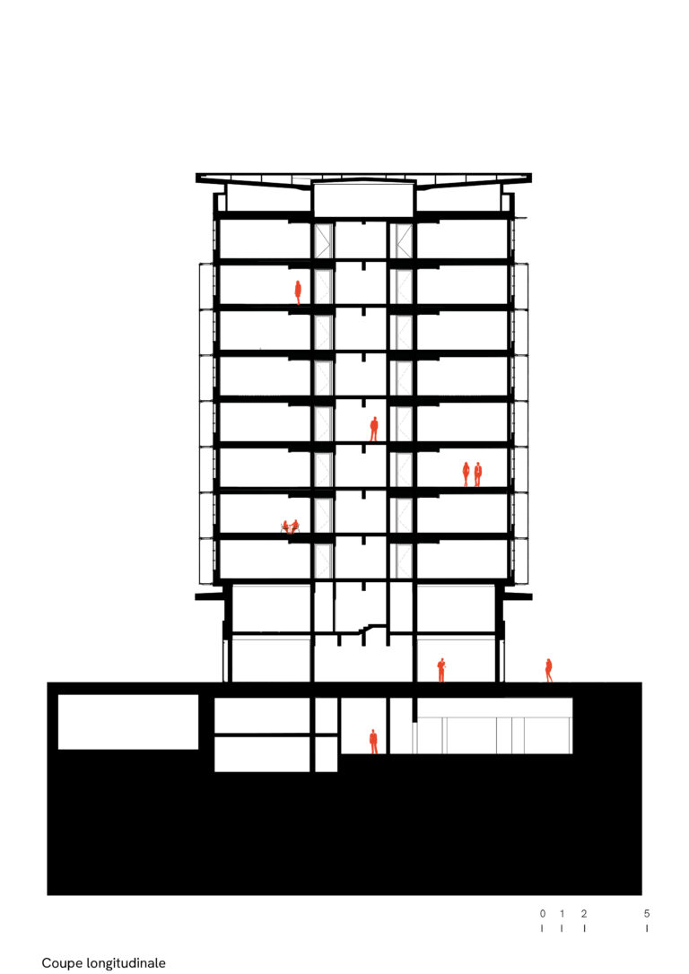 Dijon Elithis Tower cross-section