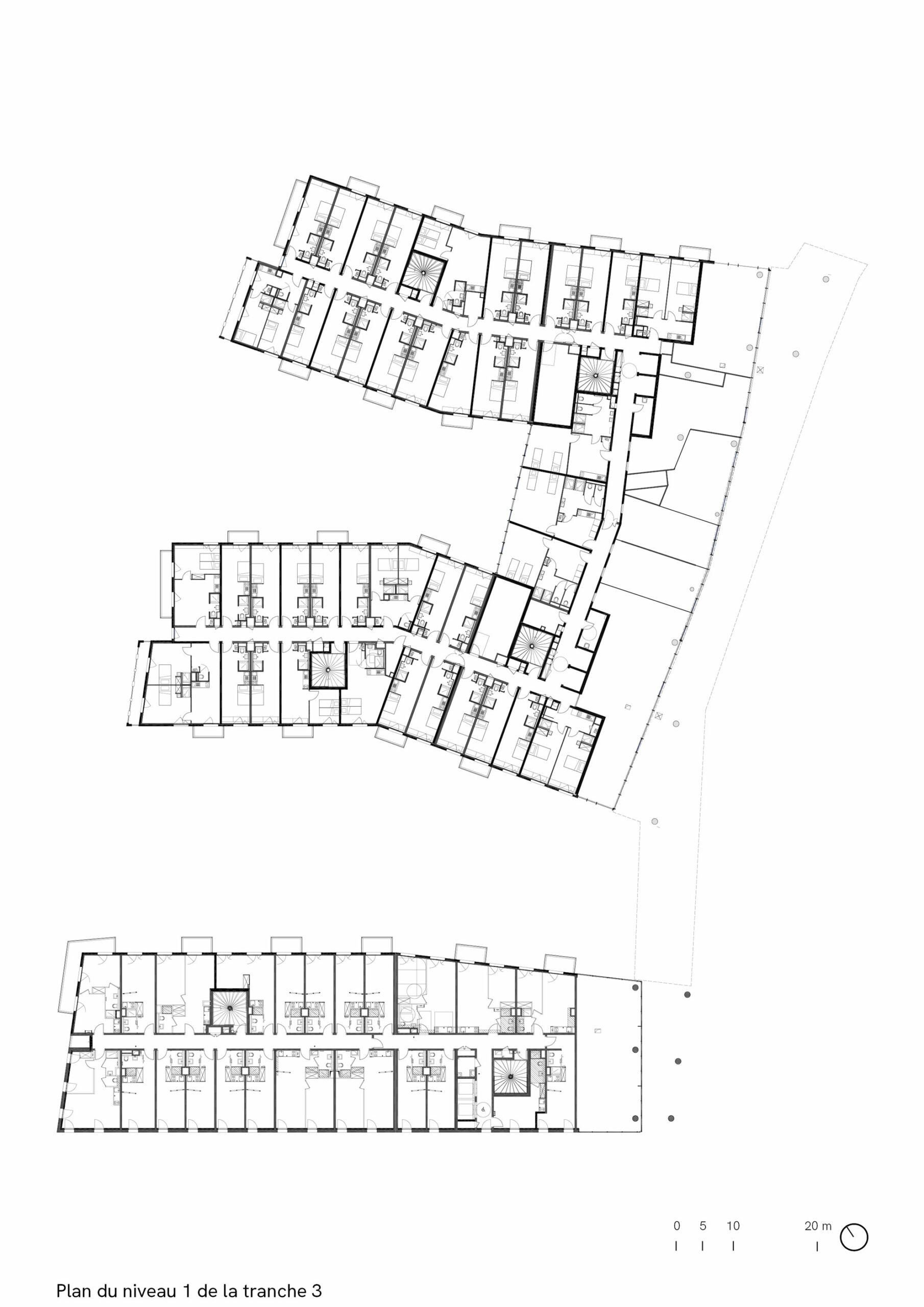 Palaiseau, campus ecla, plan niveau 1 tranche 3