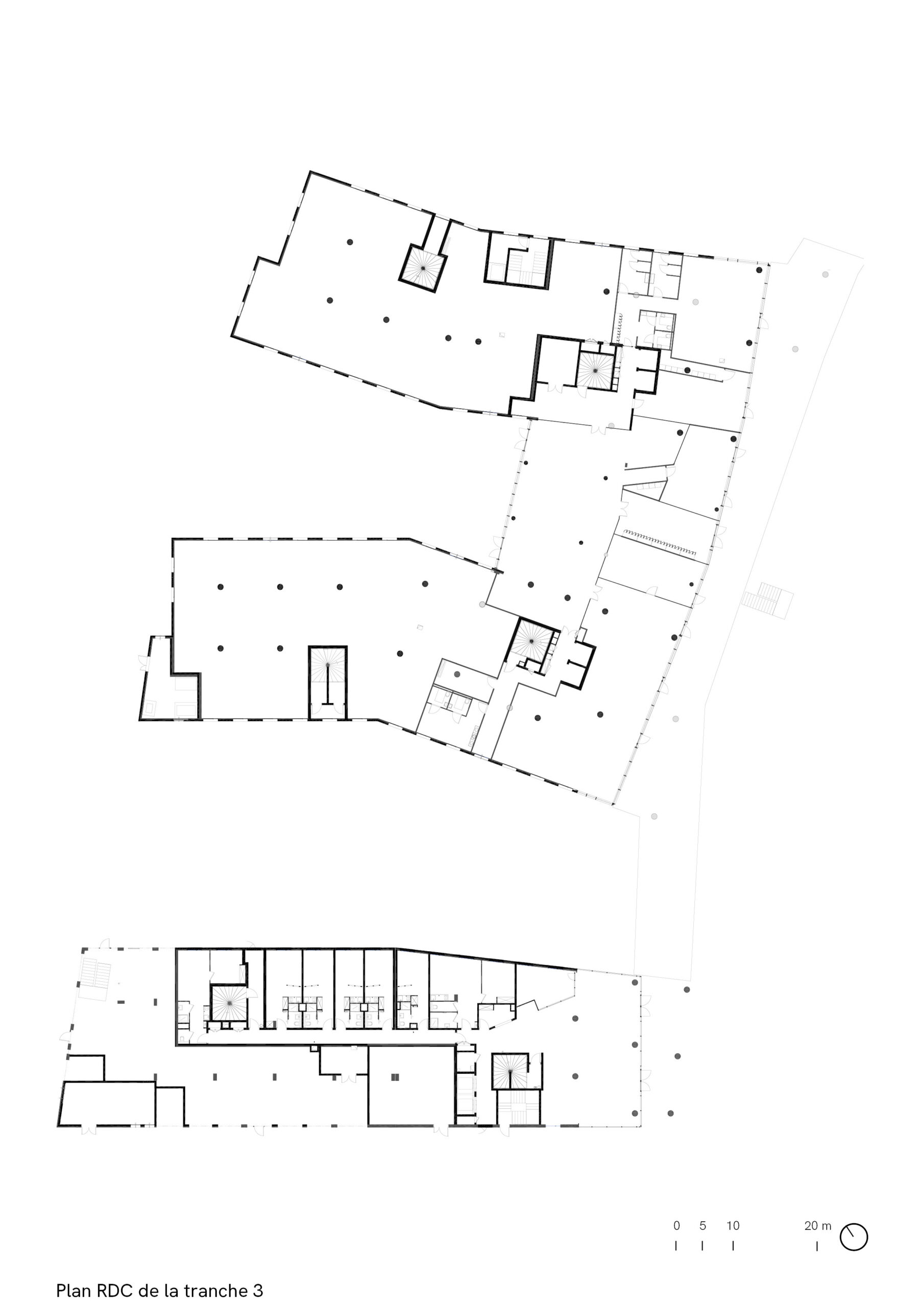 Palaiseau, campus ecla, plan niveau RDC tranche 3