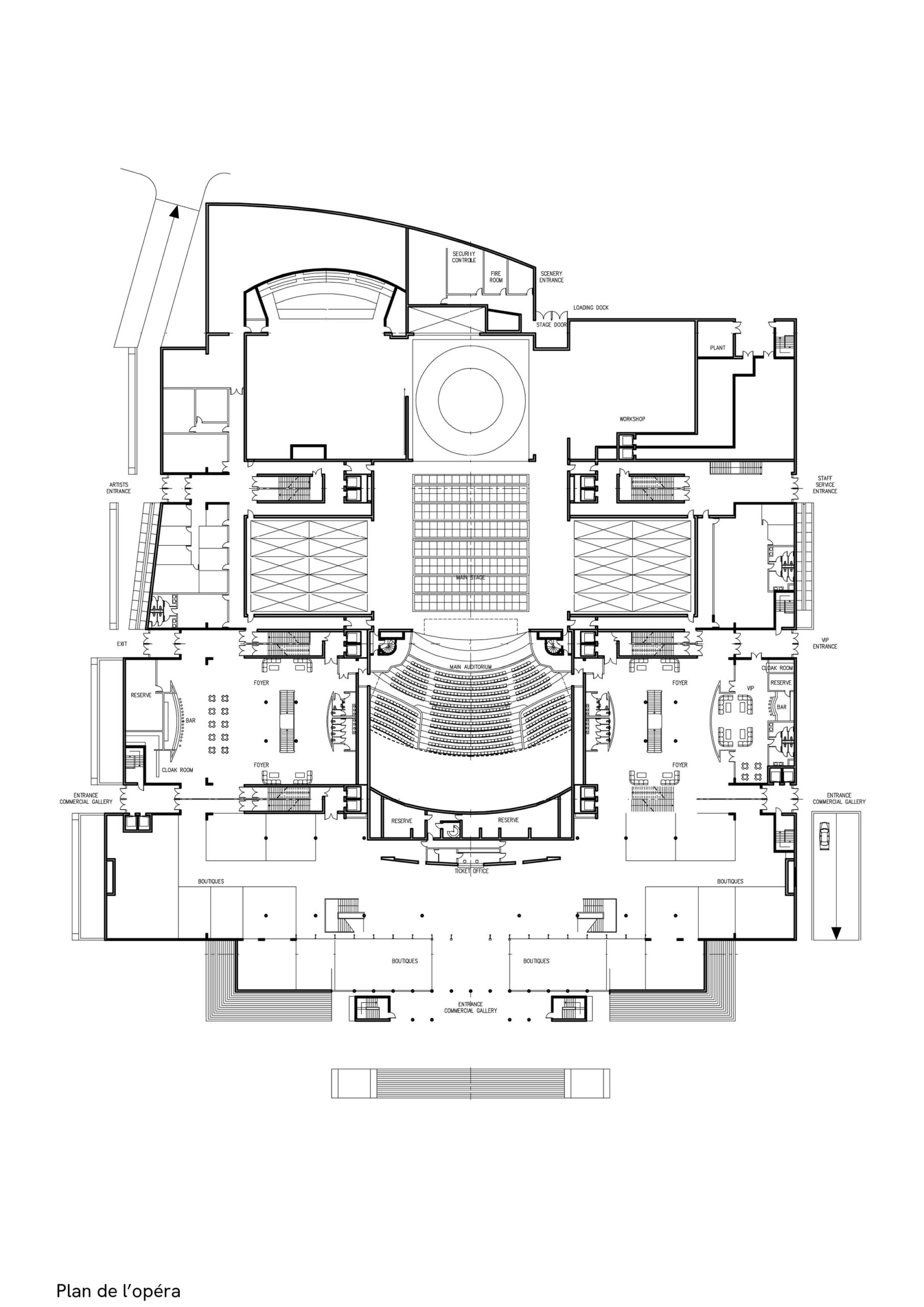 Opera de Shanghai, Chine, plan