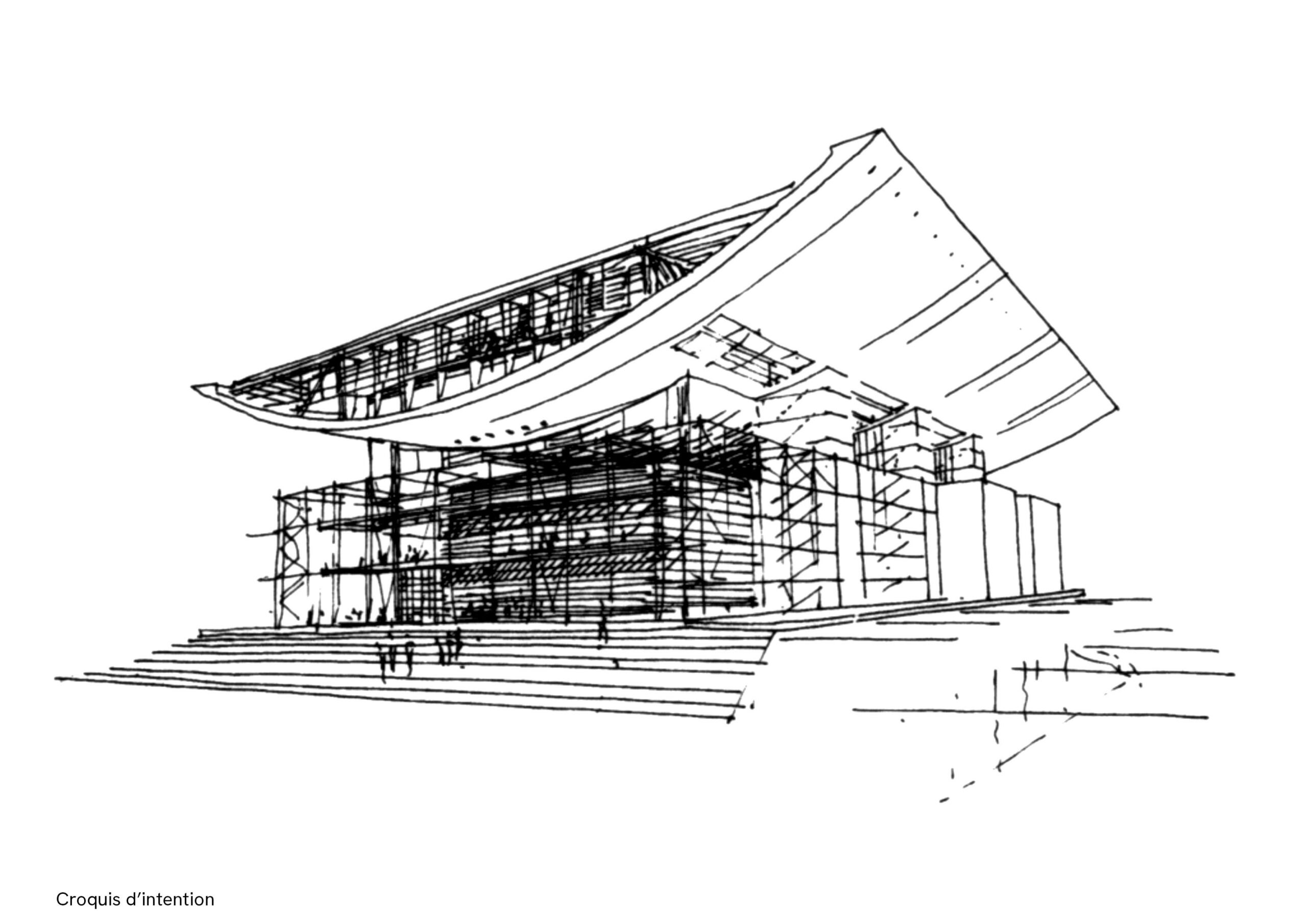 Opera de Shanghai, Chine, croquis