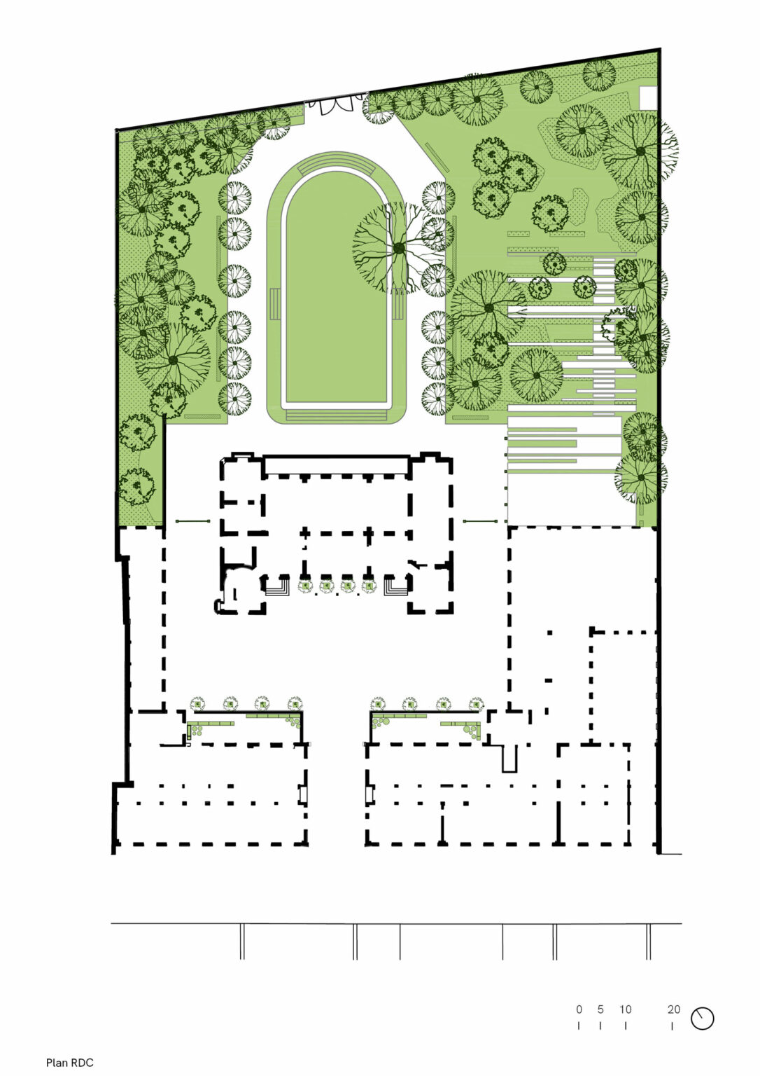 Chinese embassy, paris, ground floor blueprint