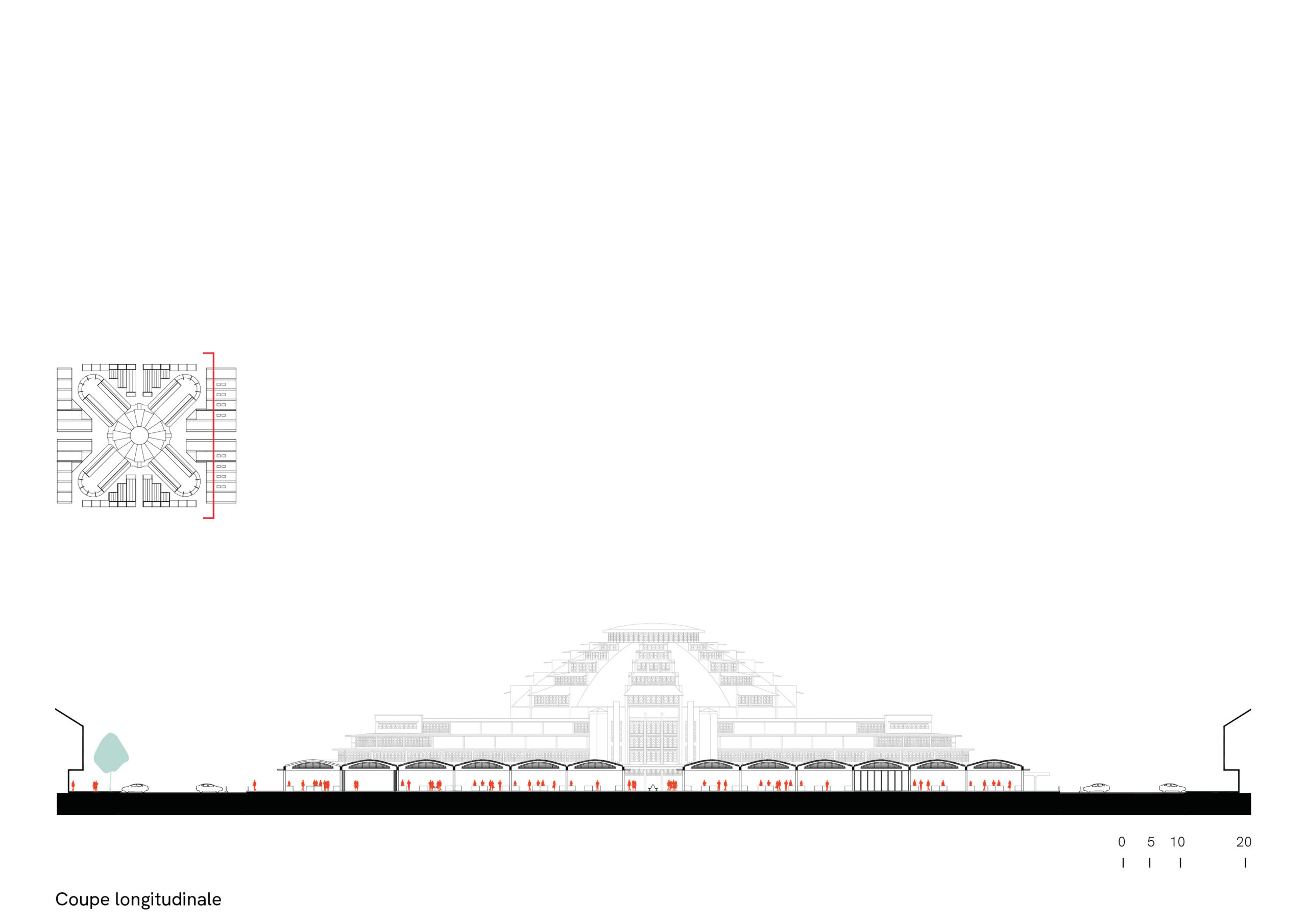 Central Market of Phnom Penh cross-section