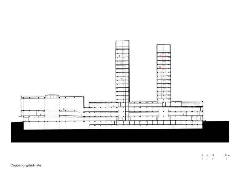 Complexe Park Mall, Setif, Algérie, coupe longitudinale