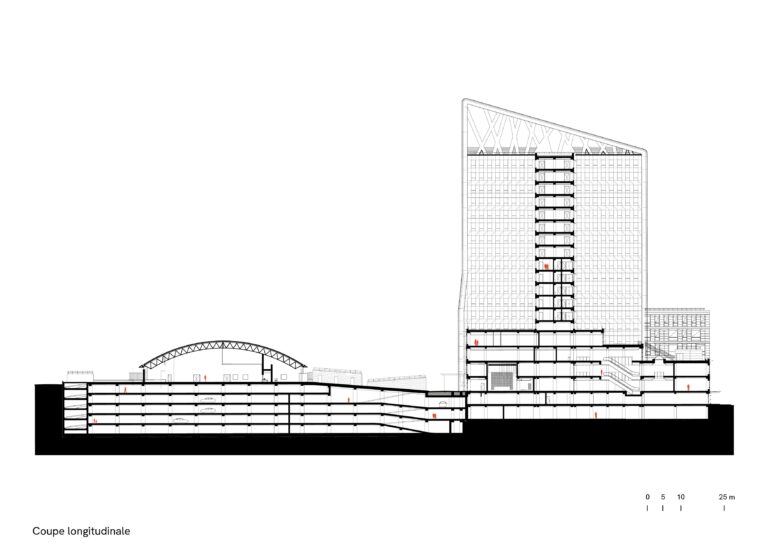 Complexe Park Mall, Setif, Algérie, coupe longitudinale